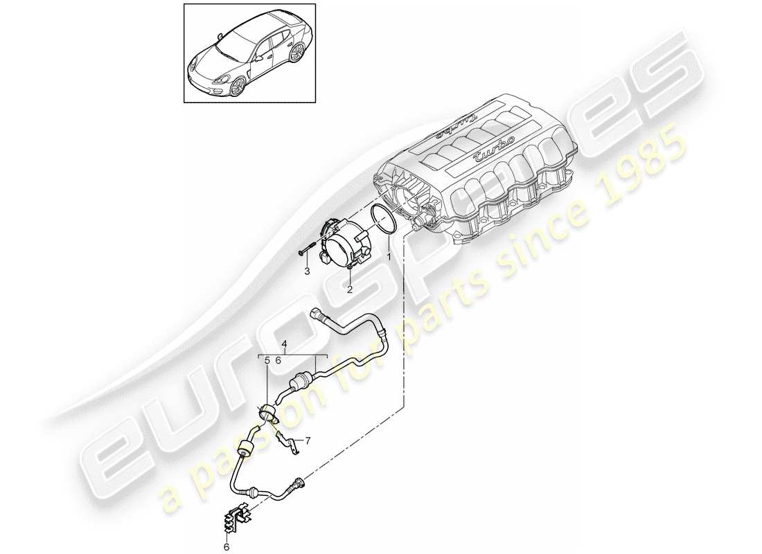 porsche 2013 (panamera 970) cuerpo del acelerador diagrama de piezas