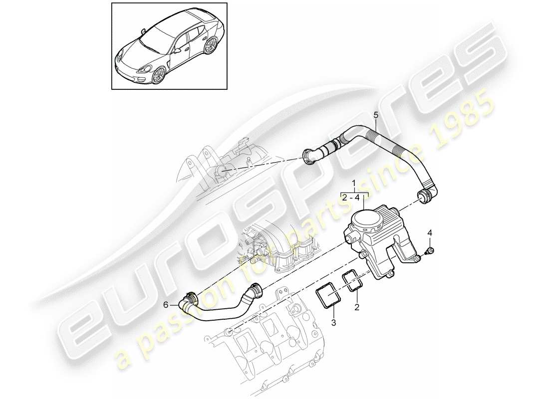 porsche 2011 (panamera 970) crankcase diagrama de piezas