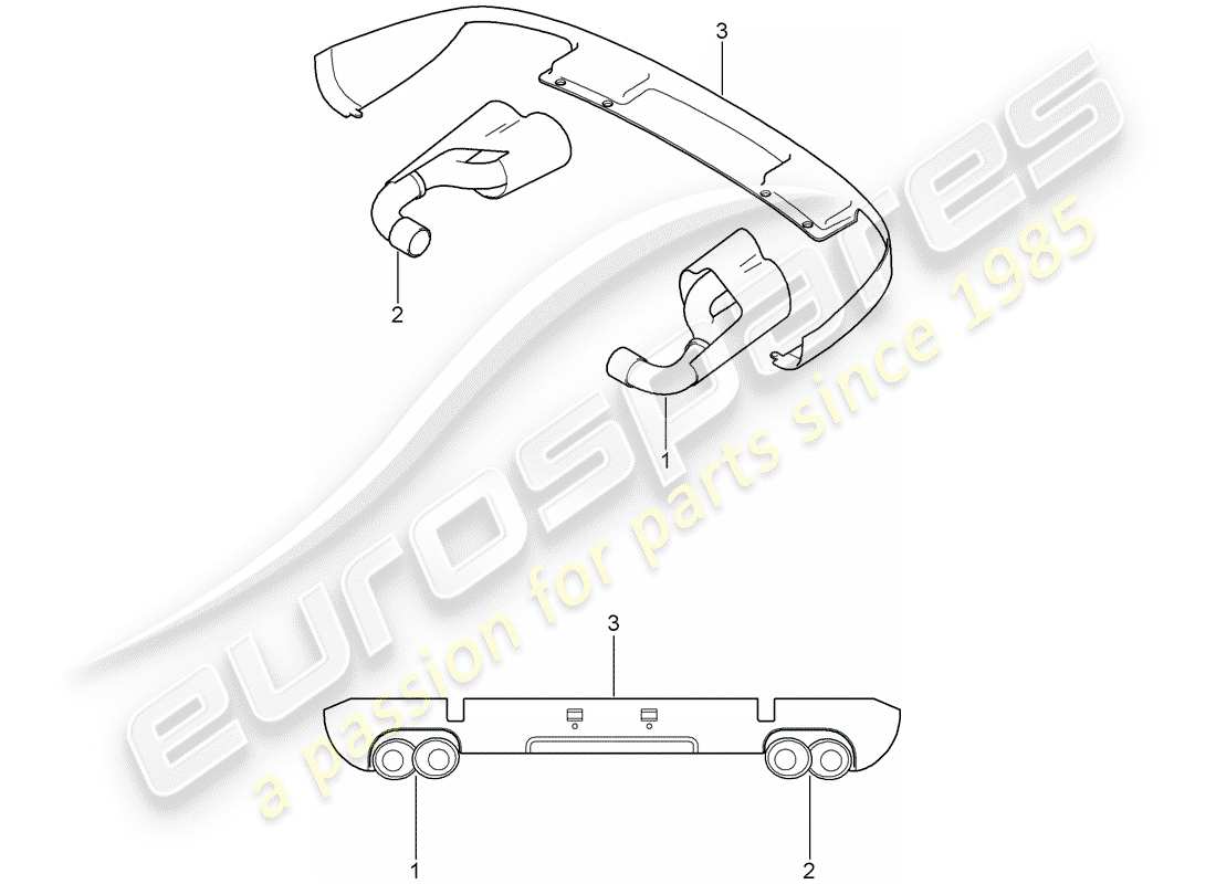 porsche 2018 (tequipment cayenne) tubo de escape diagrama de piezas
