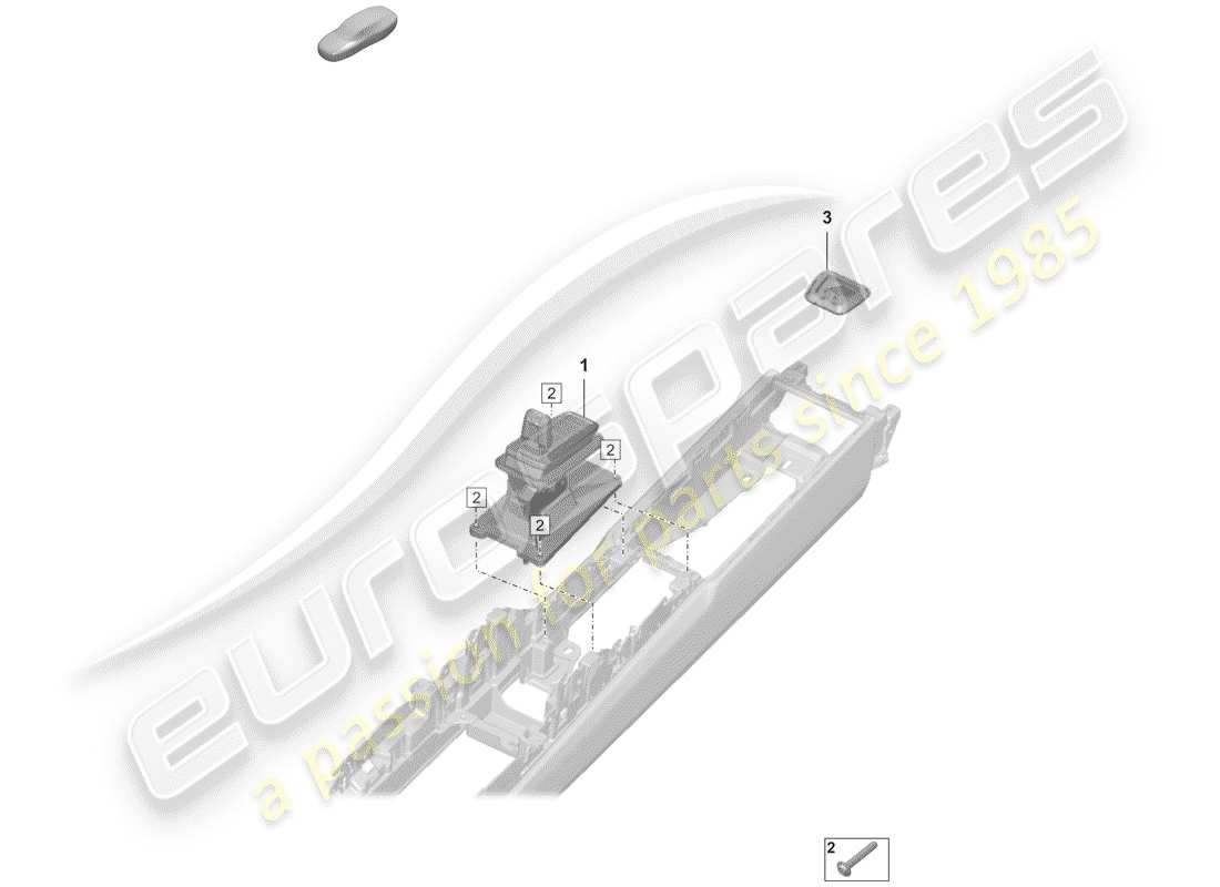 porsche 2019 (992-1) diagrama de piezas de la palanca selectora