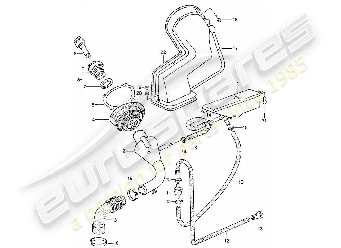 porsche 1994 (968) relleno de cuello diagrama de piezas