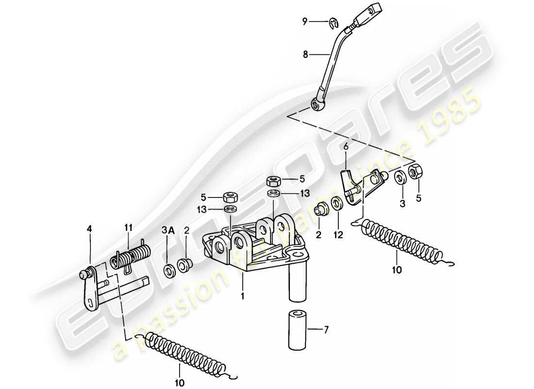 porsche 1986 (911) varilla del acelerador - soporte diagrama de piezas