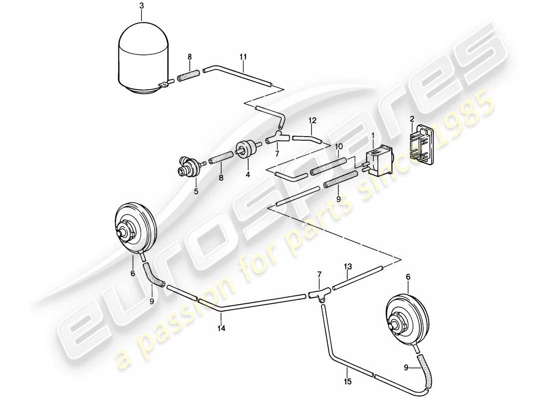 porsche 1989 (911) ajuste de la longitud del haz diagrama de piezas