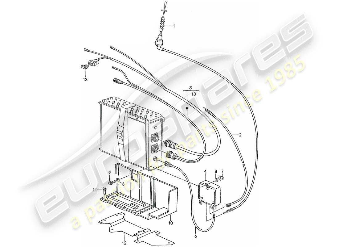 porsche 1989 (928) preparación telefónica diagrama de piezas