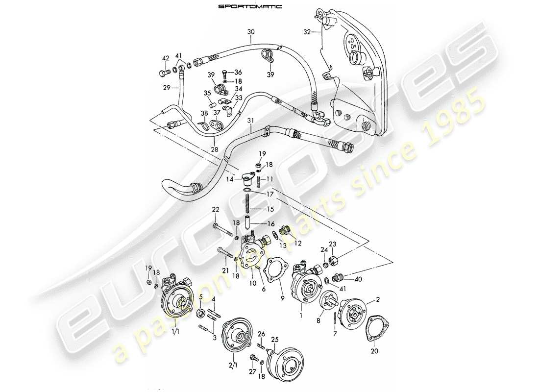 porsche 1966 (911/912) suministro de aceite - para - convertidor de par - sportomatic diagrama de piezas
