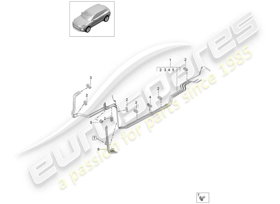 porsche 2020 (macan) diagrama de piezas del sistema de combustible