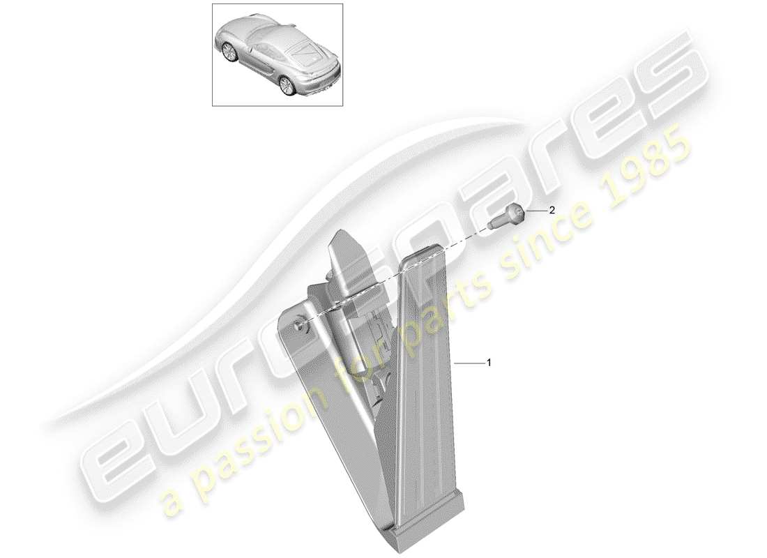 porsche 2016 (981 cayman gt4) pedales diagrama de piezas