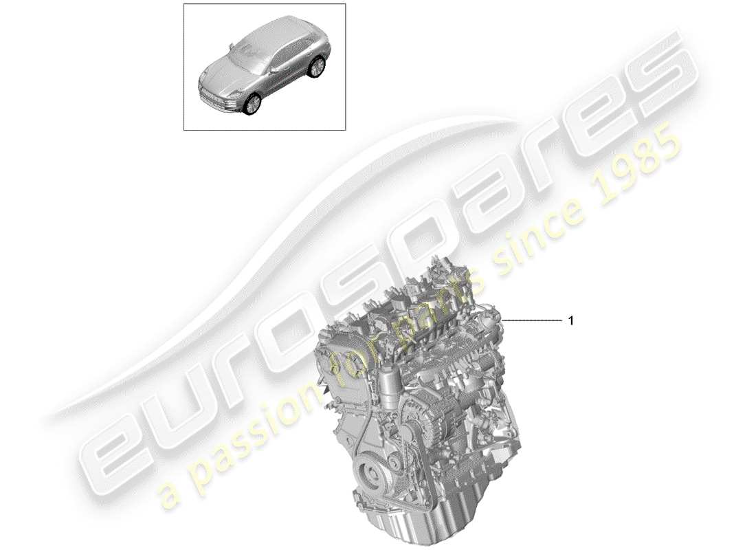porsche 2019 (macan) motor de repuesto diagrama de piezas