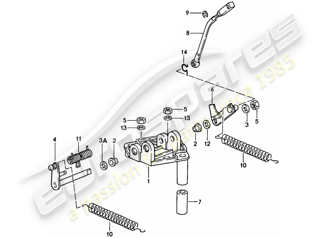 porsche 1987 (911) varilla del acelerador - soporte diagrama de piezas