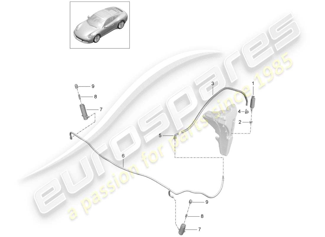 porsche 2017 (991-2) sistema arandela diagrama de piezas