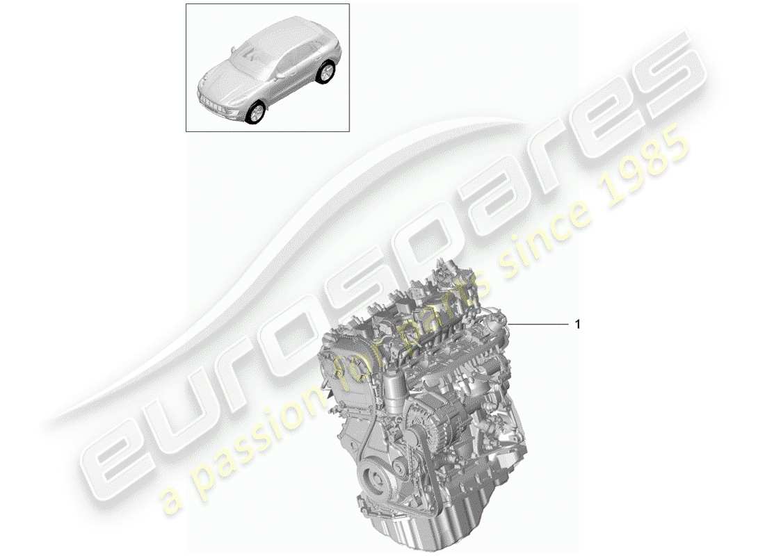 porsche 2016 (macan) diagrama de piezas del motor de repuesto