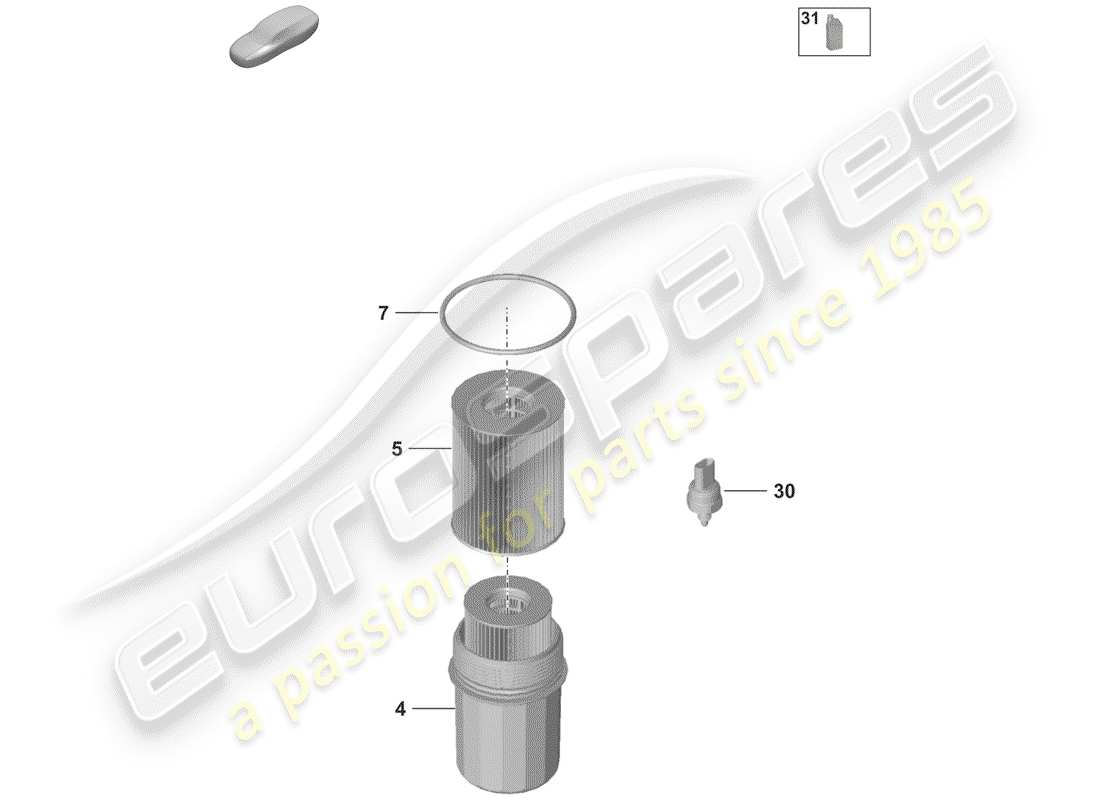 porsche 2020 (992-1) diagrama de piezas del filtro de aceite