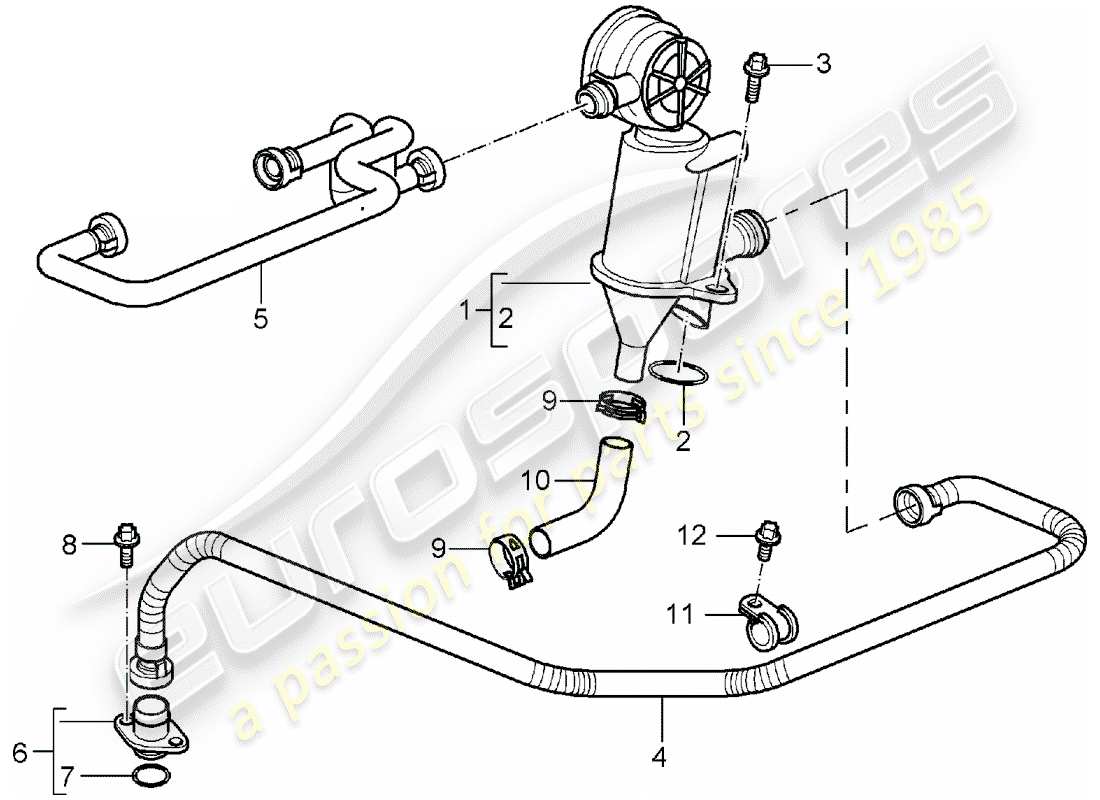 porsche 2006 (987 boxster) crankcase diagrama de piezas