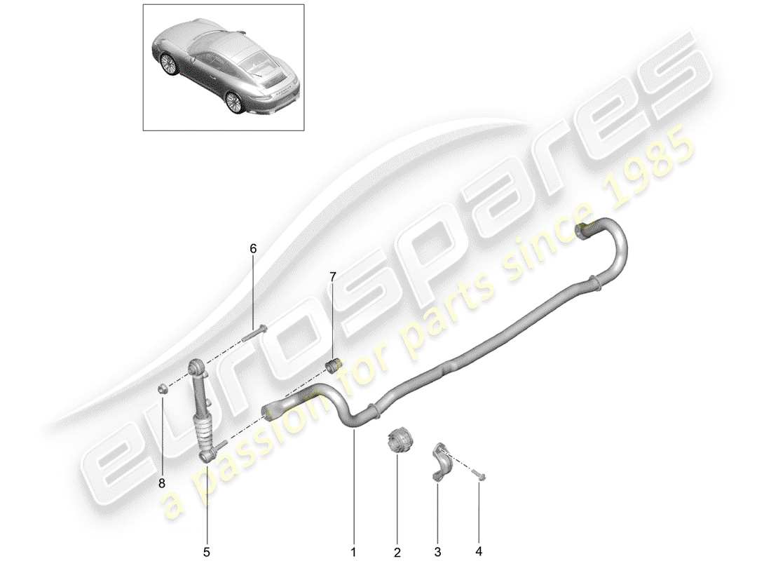 porsche 2019 (991-2) diagrama de piezas del estabilizador