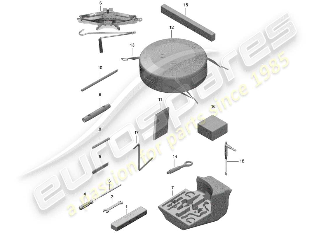 porsche 2019 (991-2) herramienta diagrama de piezas