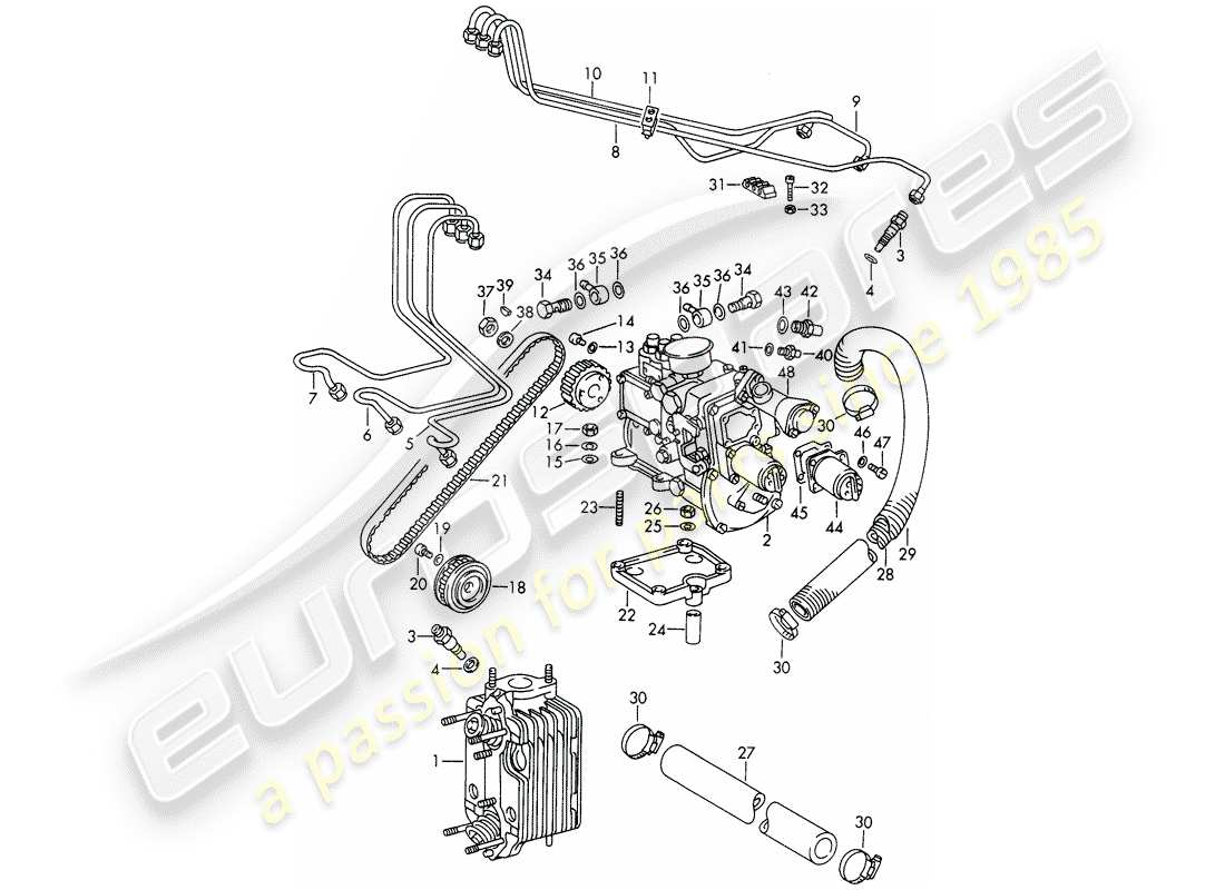 porsche 1966 (911/912) sistema de inyeccion - culata - y - bomba de inyeccion - d - mj 1969>> diagrama de partes