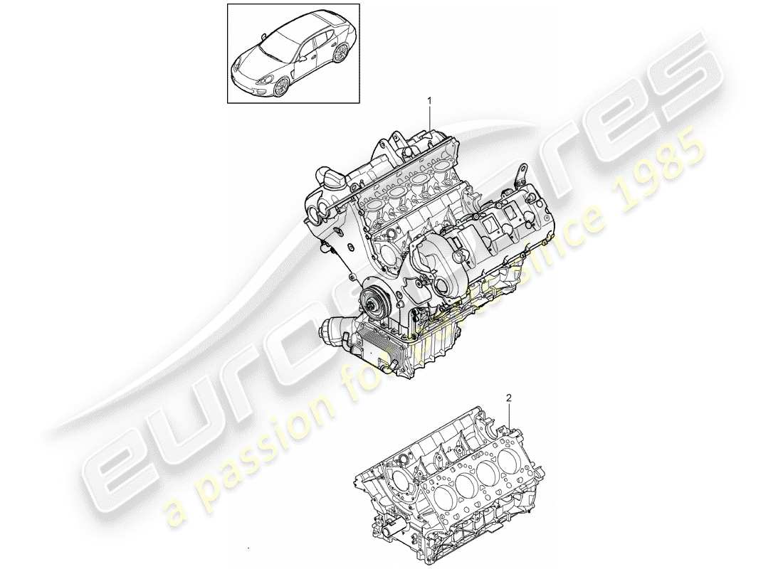 porsche 2011 (panamera 970) bloque largo diagrama de piezas