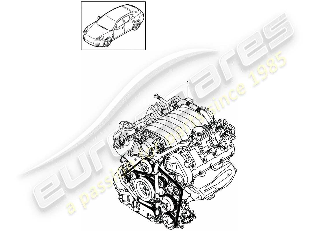 porsche 2013 (panamera 970) motor de repuesto diagrama de piezas