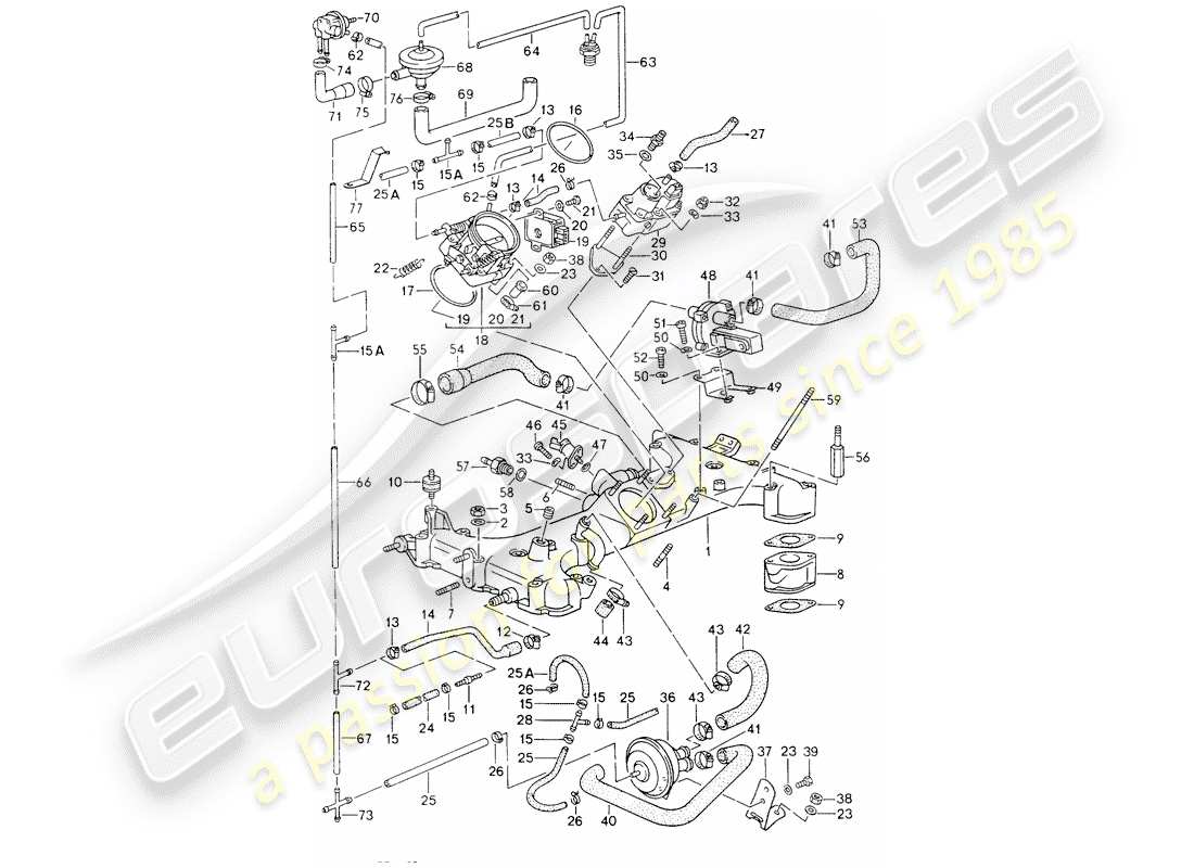 porsche 1990 (964) k-jetronic diagrama de piezas