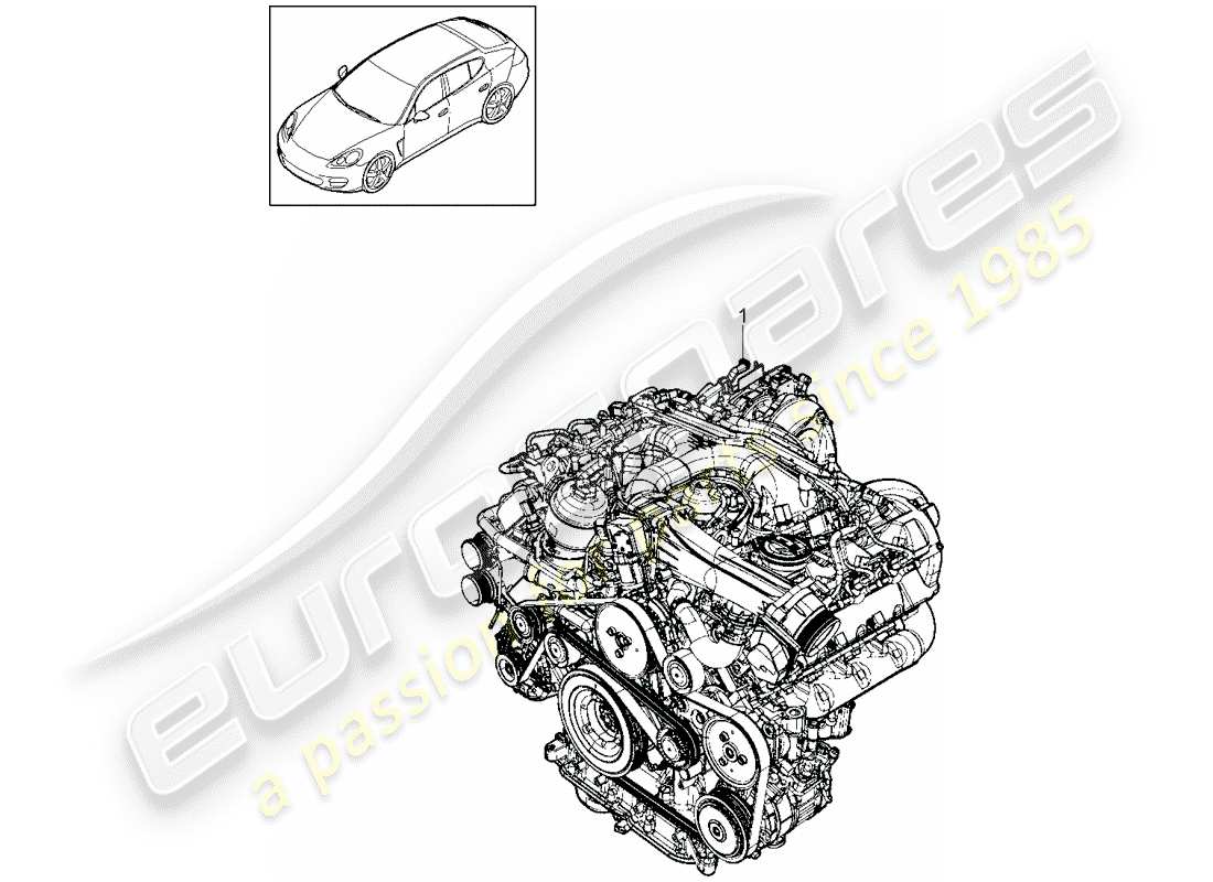 porsche 2016 (panamera 970) motor de repuesto diagrama de piezas