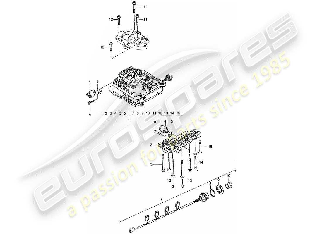 porsche 1994 (968) tiptronic - unidad de interrupción - electroválvula diagrama de piezas