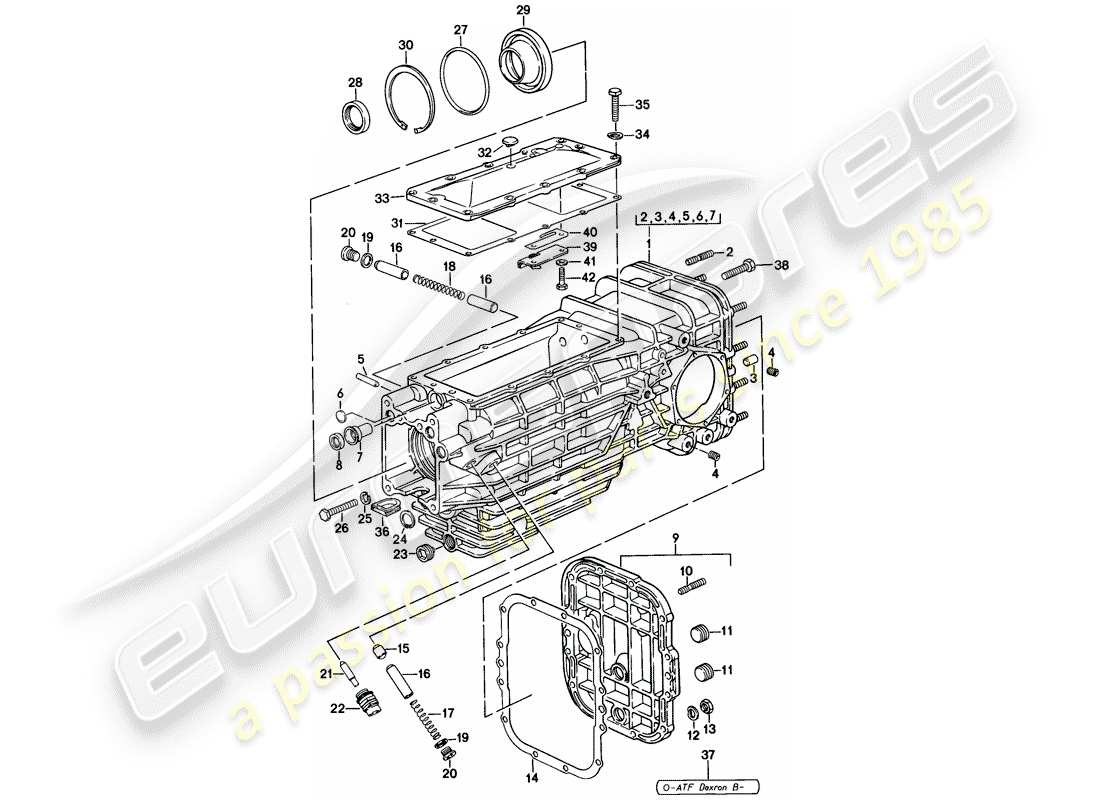 porsche 1978 (928) transmisión de repuesto - caja de transmisión - caja de cambios manual diagrama de piezas