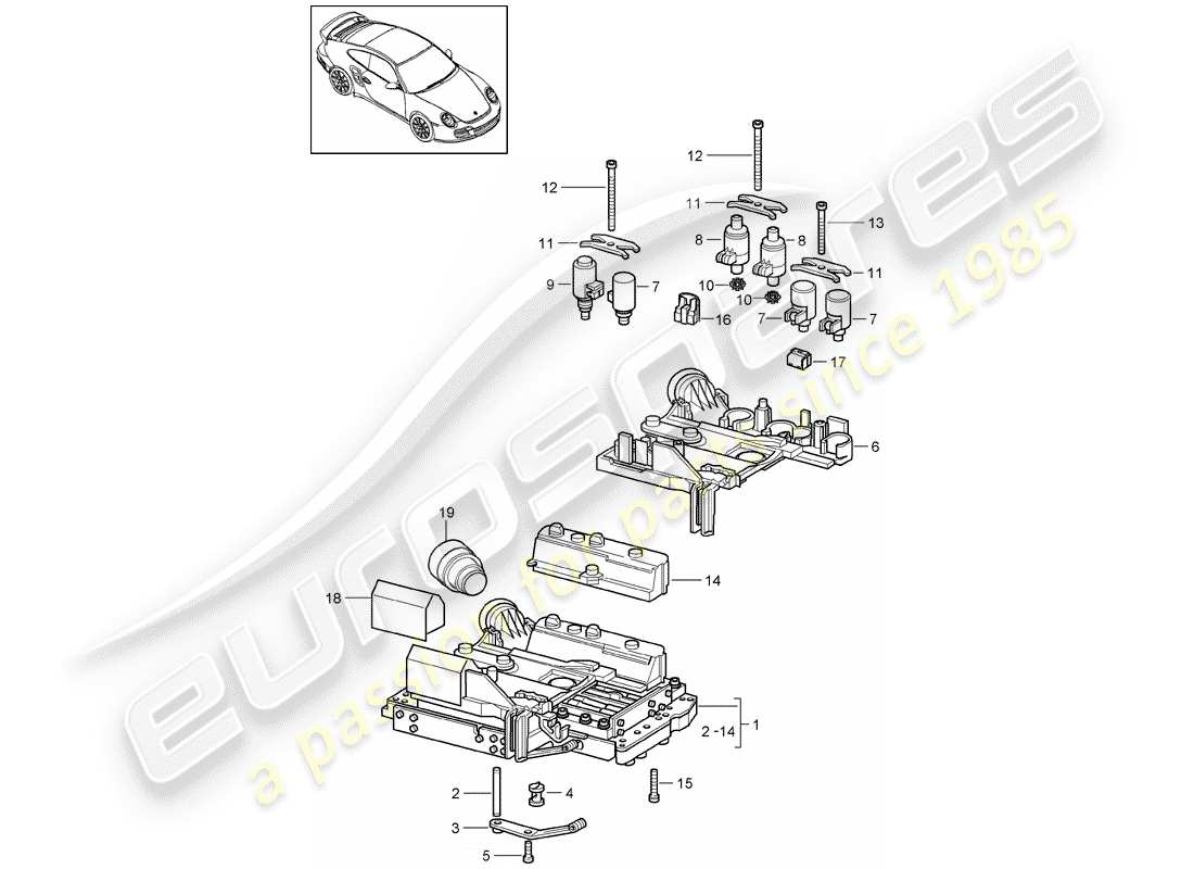 porsche 2009 997-2 turbo / gt2 diagrama de piezas tiptronic