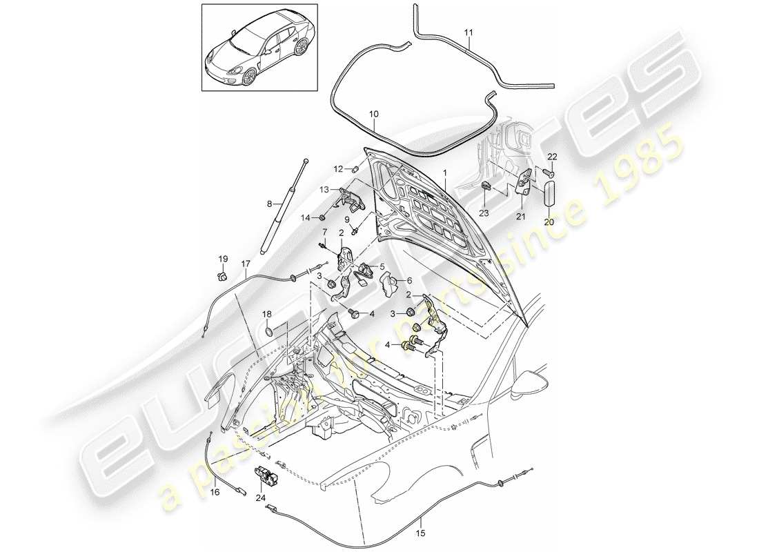 porsche 2013 (panamera 970) cubrir diagrama de piezas