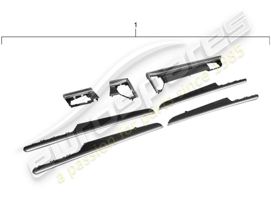 porsche 2016 (tequipment macan) embellecedor para el panel de tablero diagrama de piezas