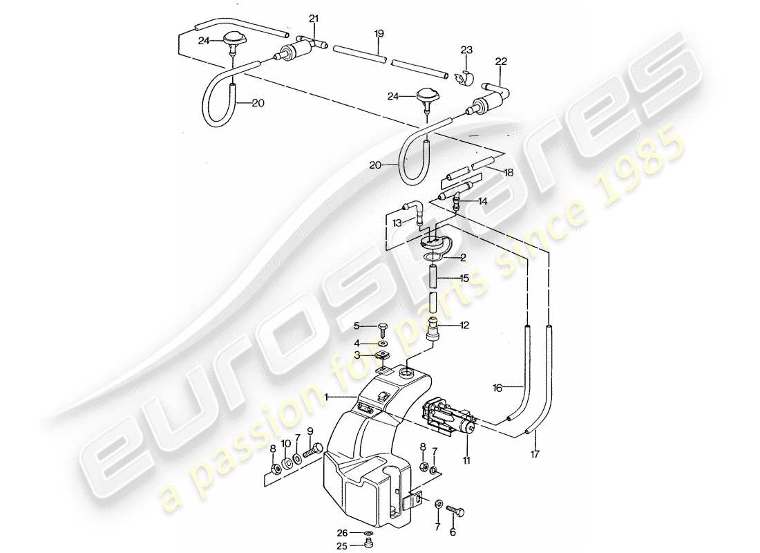 porsche 1987 (924s) diagrama de piezas de la unidad arandela