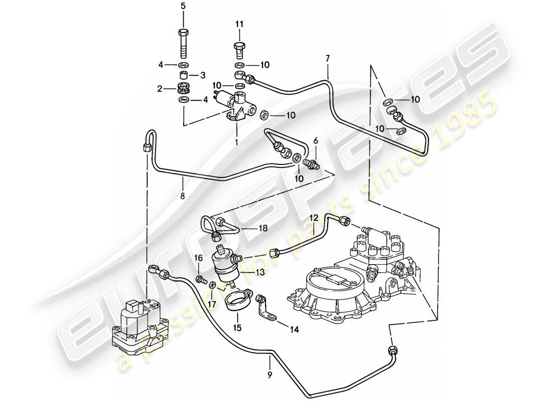 porsche 1986 (928) presión de control - bajada - d - mj 1983>> - mj 1983 diagrama de piezas