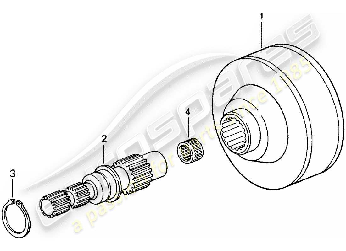 porsche 1998 (993) embrague viscoso diagrama de piezas