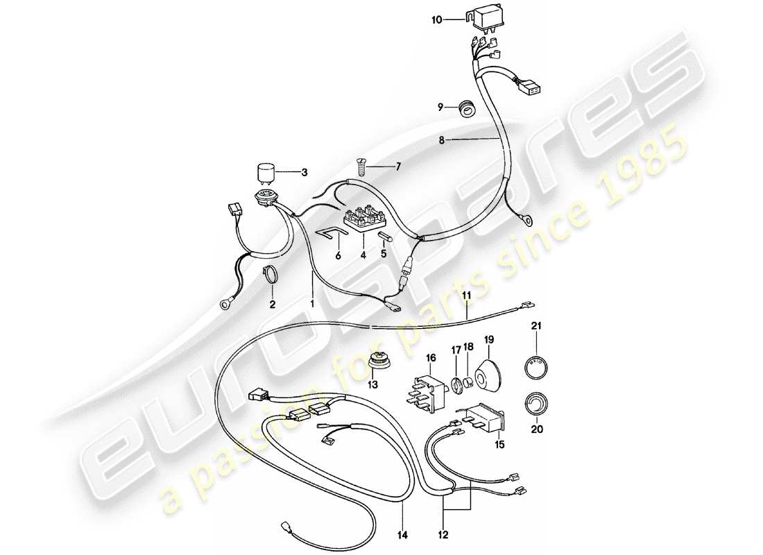 porsche 1983 (911) componentes eléctricos - para - aire acondicionado diagrama de piezas