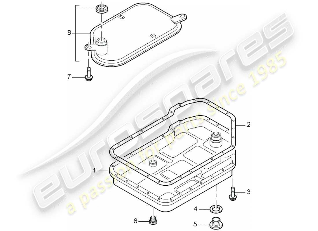 porsche 2008 (987 boxster) tiptronic diagrama de piezas