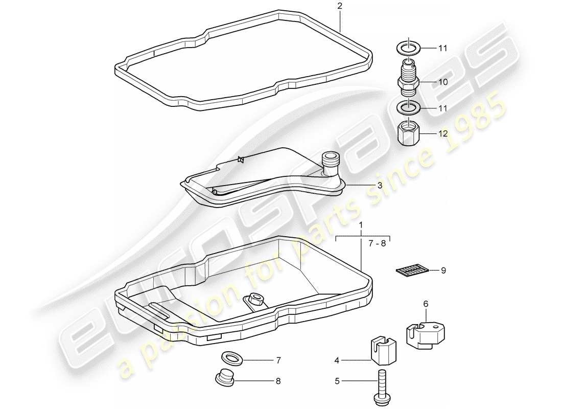 porsche 2009 997-2 turbo / gt2 diagrama de piezas tiptronic