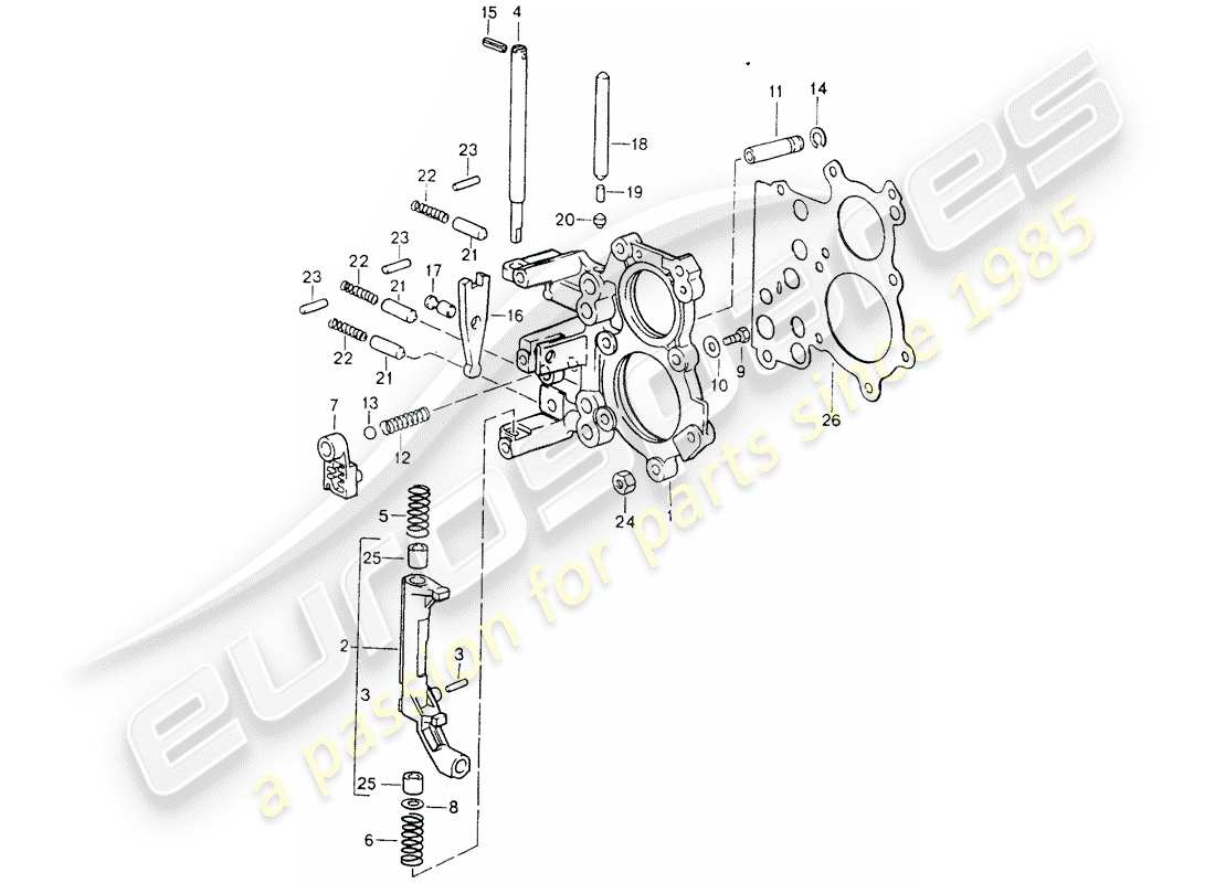 porsche 1990 (964) placa tensora - dispositivo de bloqueo del control de cambios diagrama de piezas
