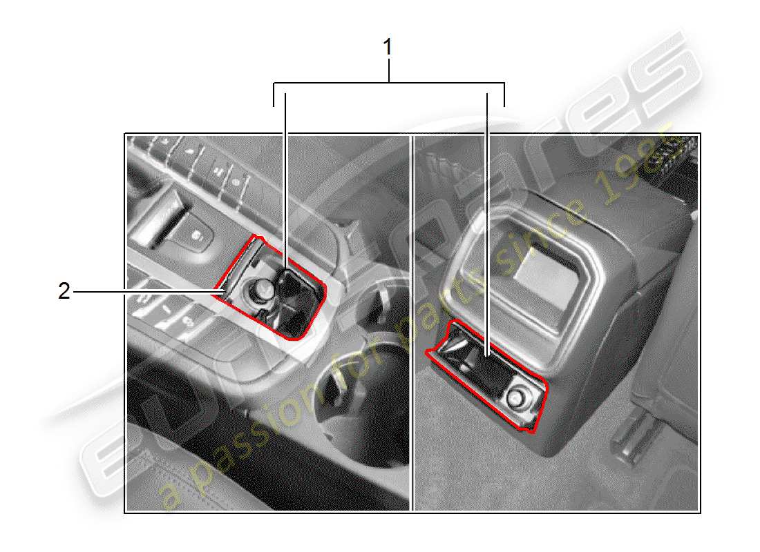 porsche 2016 (tequipment macan) paquete fumador diagrama de piezas