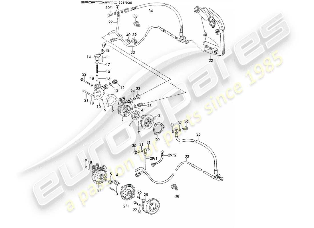 porsche 1972 (911) suministro de aceite - para - convertidor de par - sportomatic - d - mj 1973>> diagrama de piezas