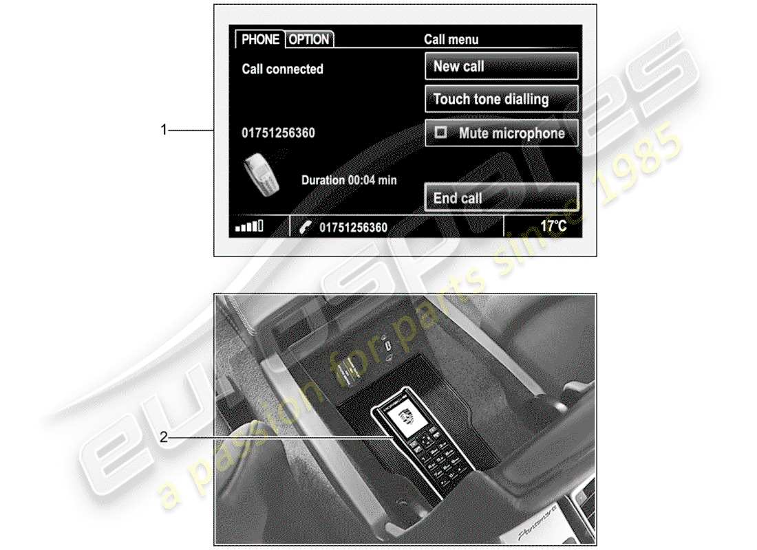 porsche 2011 (tequipment panamera) kit de instalación diagrama de piezas