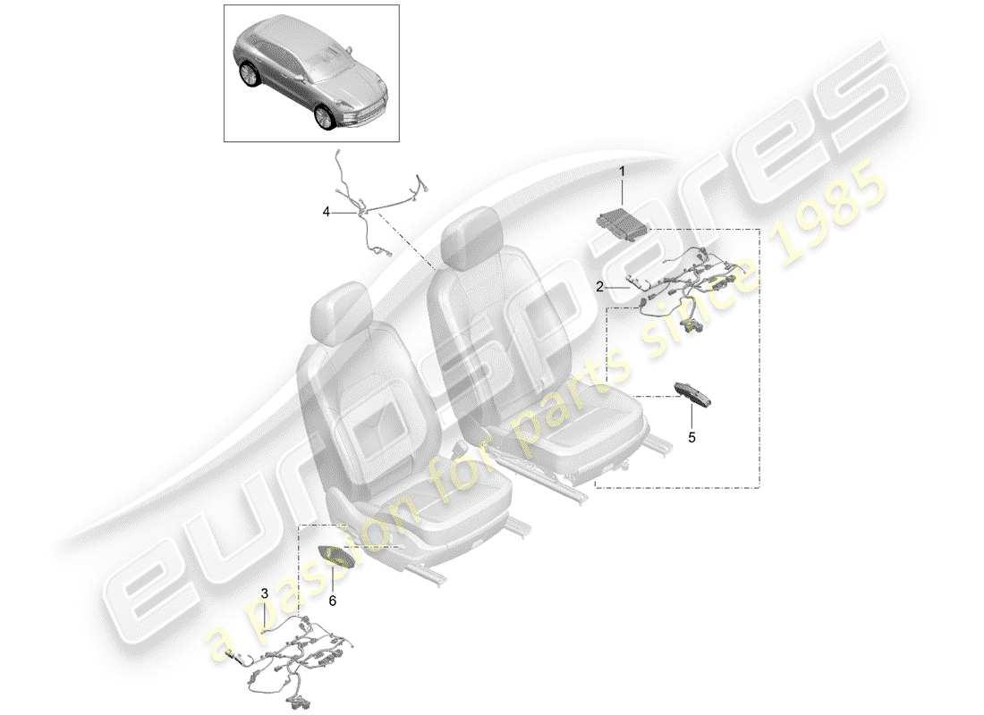 porsche 2020 (macan) diagrama de piezas eléctrica