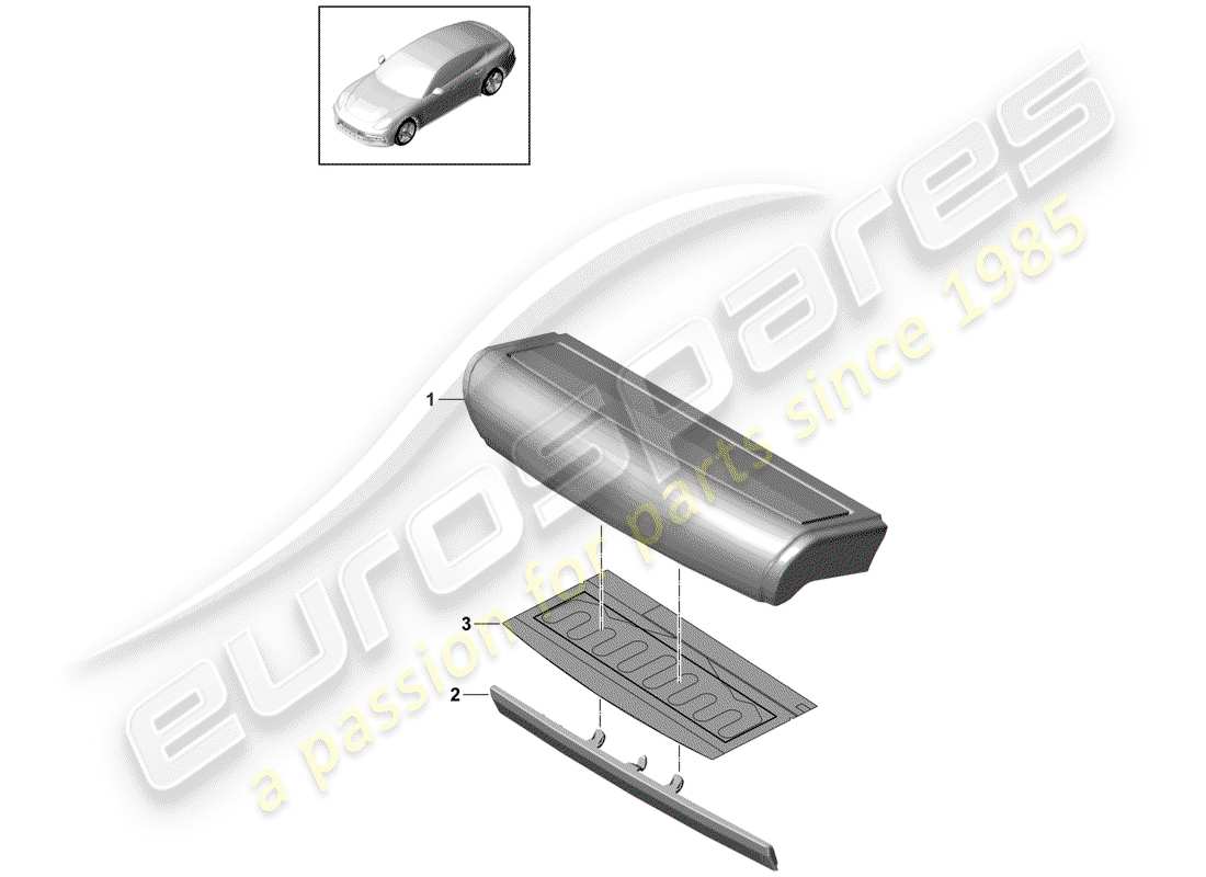 porsche 2017 (panamera 971-1) cojín del asiento diagrama de piezas