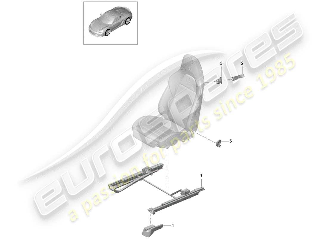 porsche 2016 (981 boxster spyder) diagrama de piezas de seat