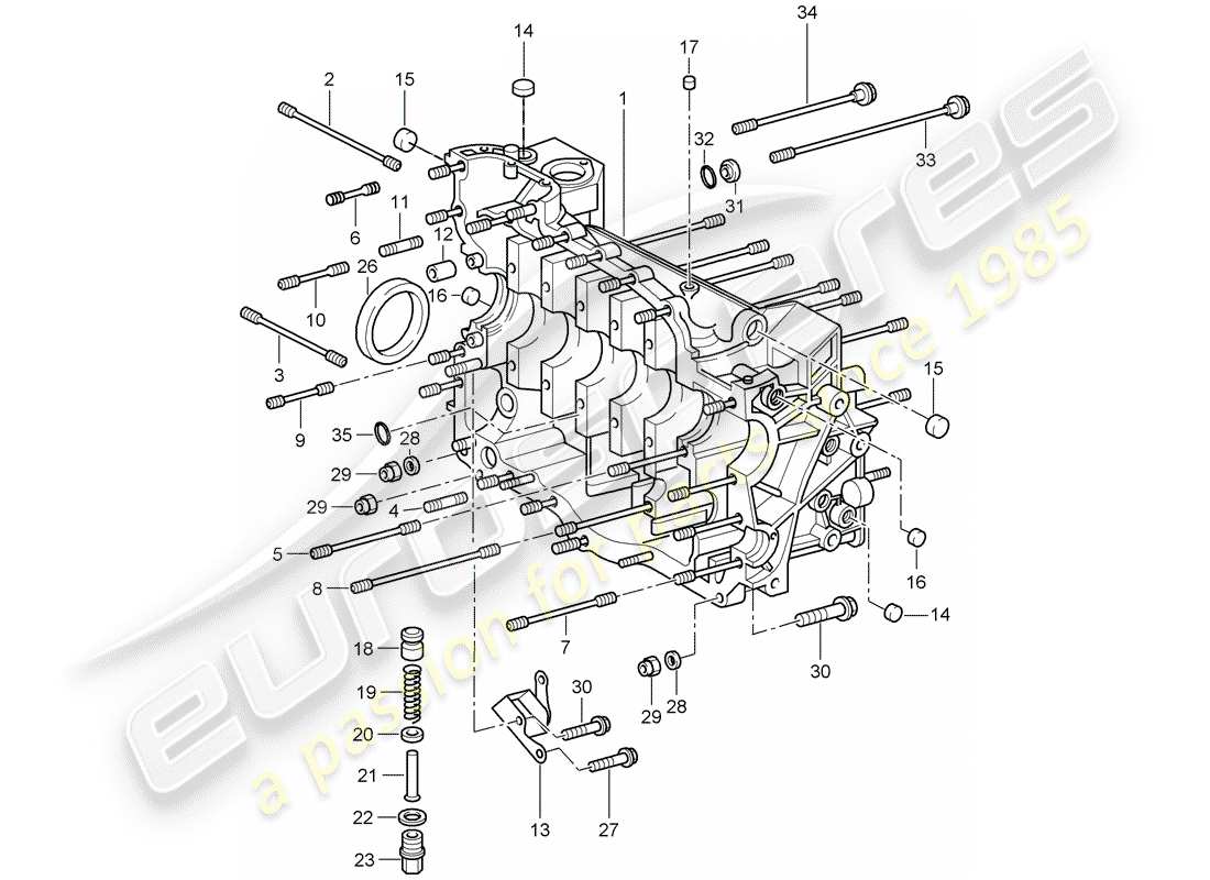 porsche 2009 997-2 turbo / gt2 diagrama de piezas del carter