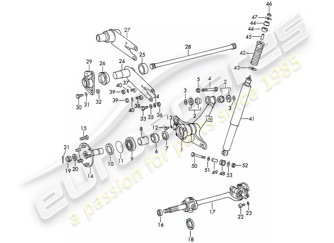 porsche 1966 (911/912) eje trasero - d >> - mj 1968 diagrama de pieza
