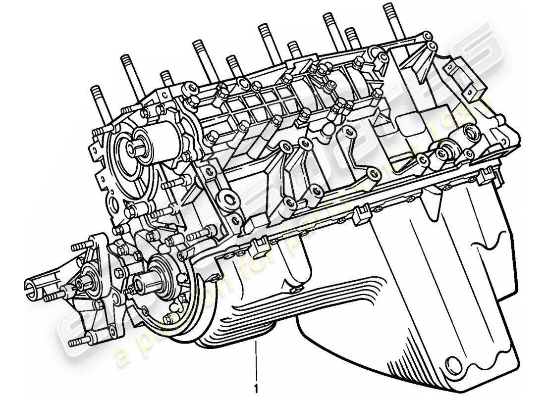 porsche 944 (1987) motor de repuesto - motor corto - cárter diagrama de piezas