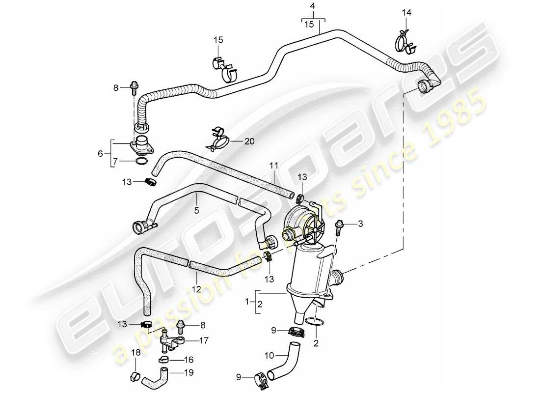 porsche 2005 (997-1) crankcase diagrama de piezas
