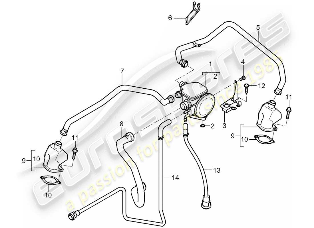 porsche 2005 (997-1) crankcase diagrama de piezas