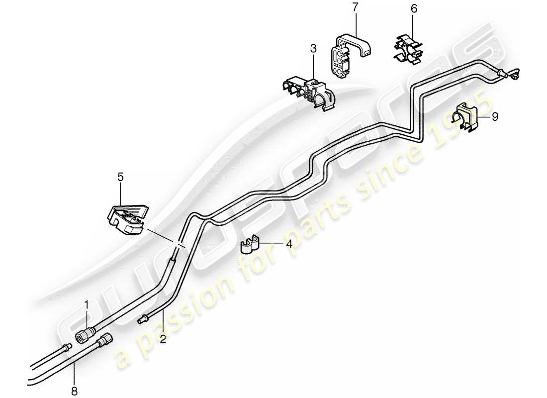 porsche 997 gt3 (2009) diagrama de piezas del sistema de combustible