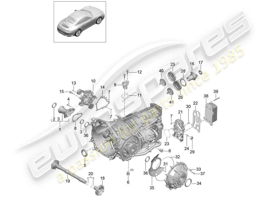 porsche 2017 (991-2) diagrama de piezas de la caja de cambios manual