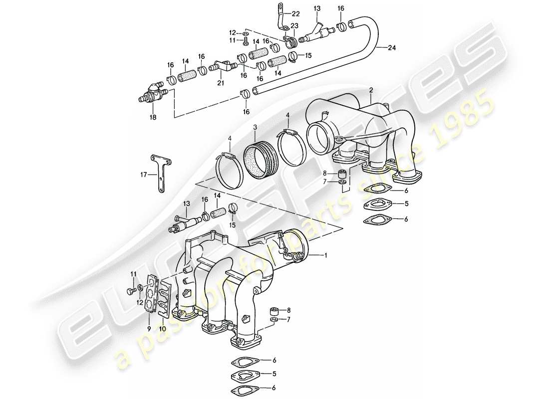 porsche 1984 (911) para-l-jetronic iii diagrama de piezas